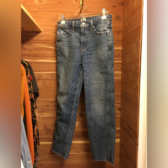 J. Crew Denim - J.Crew High Rise Stovepipe Jeans Denim Slim Straight Raw Hem 28 Waist